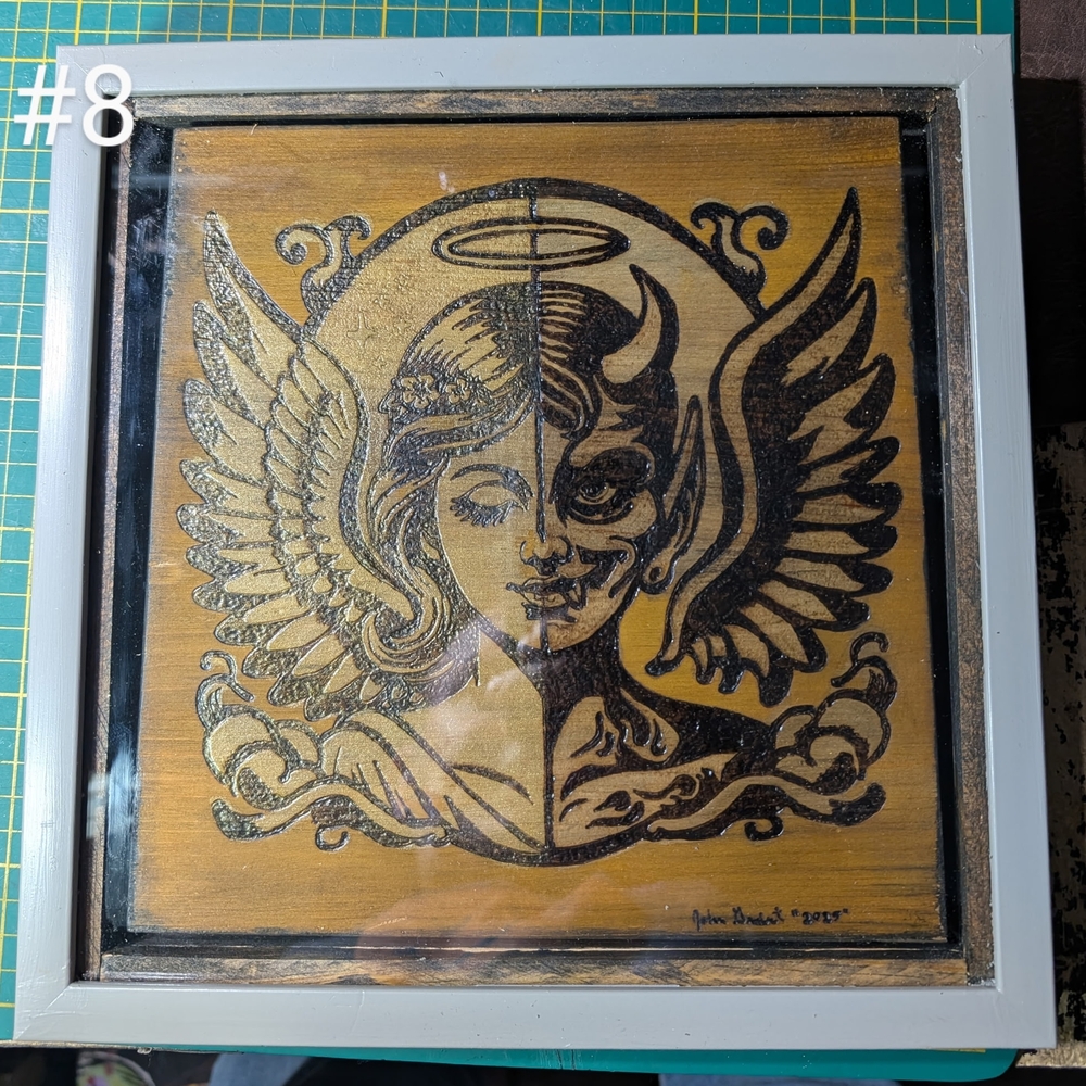 Angel and Demon Wood Art